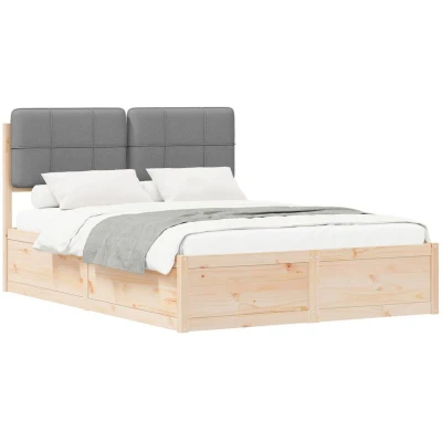 Pilt vidaXL Bed Frame with Upholstered Headboard Light Grey 150 x 200 cm