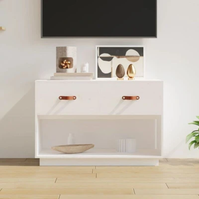 Pilt vidaXL TV Cabinet White 90x40x60 cm Solid Wood Pine
