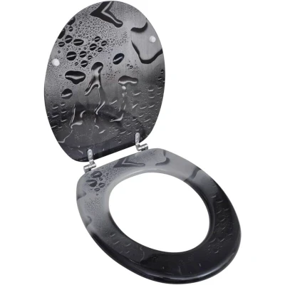 Pilt vidaXL Toilet Seat with MDF Lid Water Drop Design