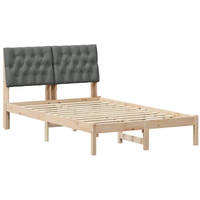 Pilt vidaXL Bed Frame with Upholstered Headboard Brown 120 x 190 cm