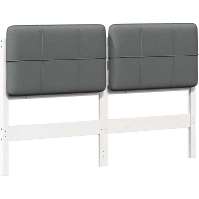 Pilt vidaXL Upholstered Headboard White and Light Grey 140 cm
