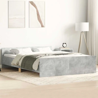 Pilt vidaXL Bed Frame without Mattress Concrete Grey 140x200 cm
