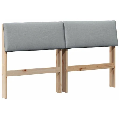 Pilt vidaXL Upholstered Headboard Light Grey 135 cm Solid Pine Wood