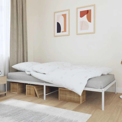 Pilt vidaXL Metal Bed Frame without Mattress White 107x203cm