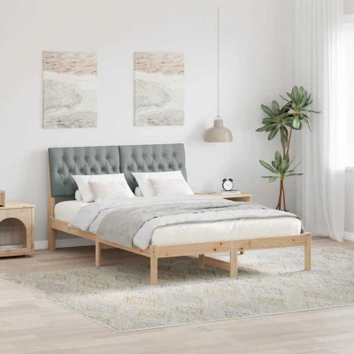 Pilt vidaXL Bed Frame with Upholstered Headboard Brown 160 x 200 cm