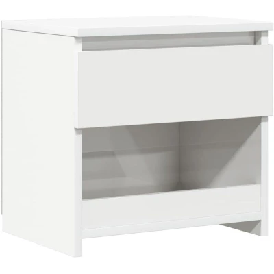 Pilt vidaXL Bedside Cabinet High Gloss White 40x30x39 cm Engineered Wood
