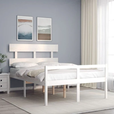 Pilt vidaXL Senior Bed without Mattress White Small Double Solid Wood