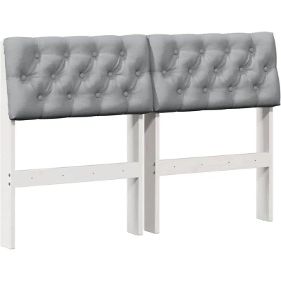 Pilt vidaXL Upholstered Headboard Light Grey 120 cm Solid Pine Wood
