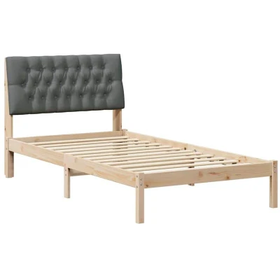 Pilt vidaXL Bed Frame with Upholstered Headboard Brown 100 x 200 cm