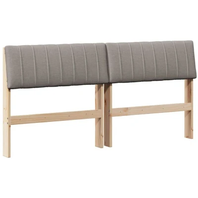 Pilt vidaXL Upholstered Headboard Taupe 160 cm Solid Pine Wood