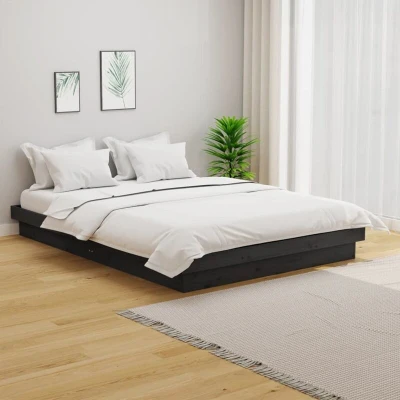 Pilt vidaXL Bed Frame without Mattress Grey Solid Wood 140x190 cm