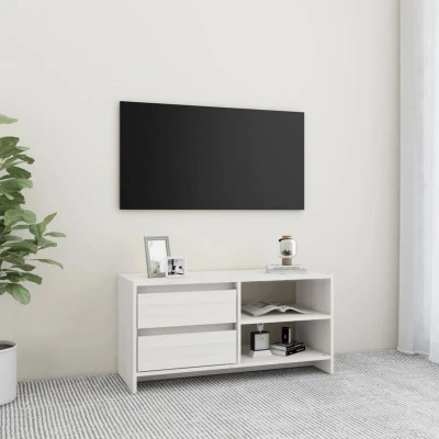 Pilt vidaXL TV Cabinet White 80x31x39 cm Solid Pinewood