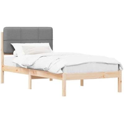Pilt vidaXL Bed Frame with Upholstered Headboard Light Grey 80 x 200 cm