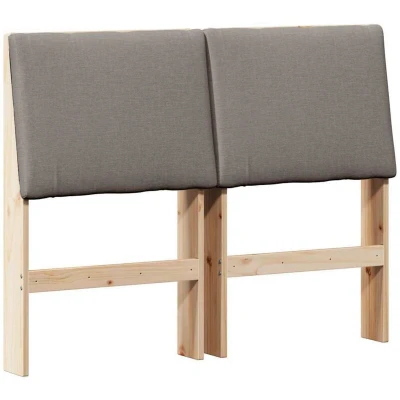 Pilt vidaXL Upholstered Headboard Taupe 120 cm Solid Pine Wood