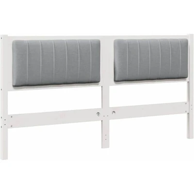 Pilt vidaXL Upholstered Headboard White 150 cm Solid Pine Wood