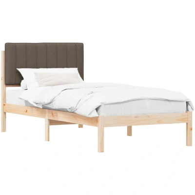 Pilt vidaXL Bed Frame with Upholstered Headboard Taupe 90 x 190 cm