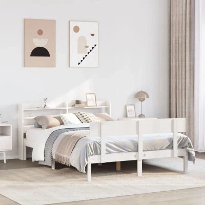 Pilt vidaXL Bed Frame without Mattress White 160x200 cm Solid Wood Pine
